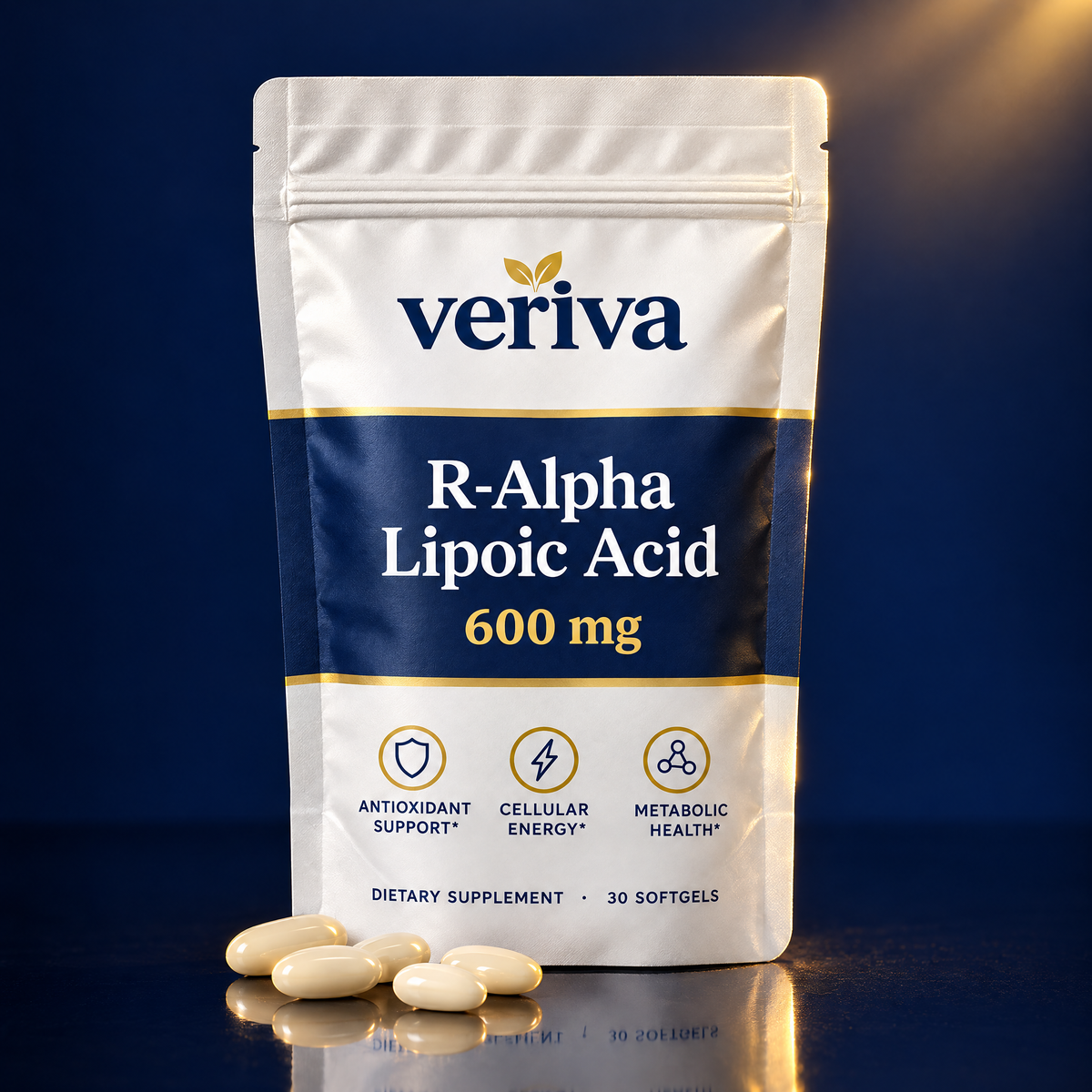 Veriva pouch on a navy backdrop